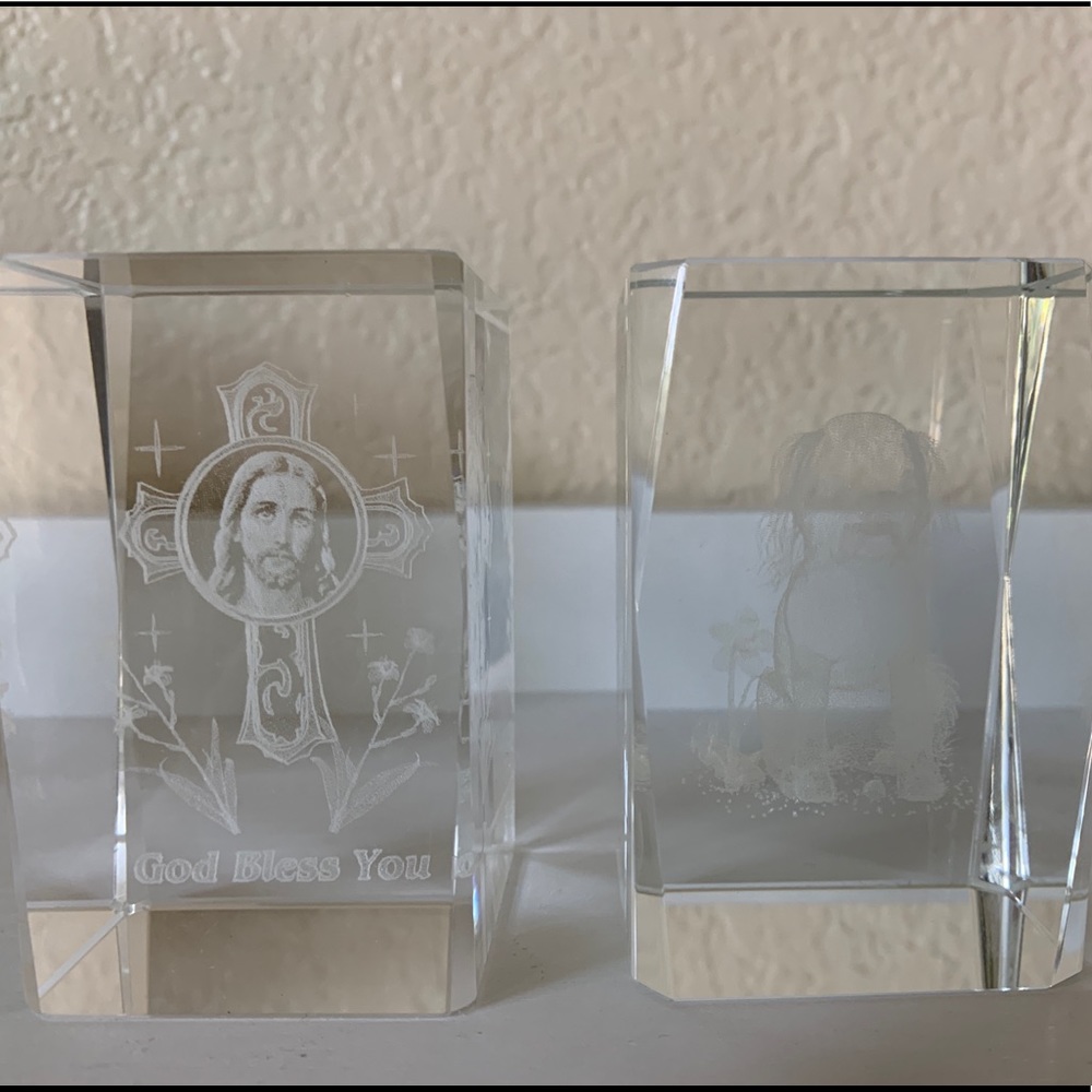 Vintage 3D Glass Crystal Art